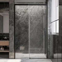 Дверь для душевого уголка Veconi Premium Trento PTD-30B 130 см, профиль черный матовый, стекло прозрачное