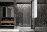 Дверь для душевого уголка Veconi Premium Trento PTD-30B 130 см, профиль черный матовый, стекло прозрачное