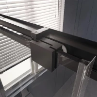 Дверь для душевого уголка Veconi Premium Trento PTD-30B 130 см, профиль черный матовый, стекло прозрачное