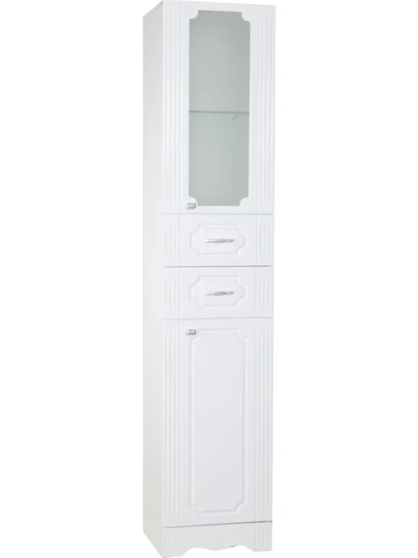 Шкаф пенал для ванной Bellezza Кантри 40 L/R, универсальный, со стеклом