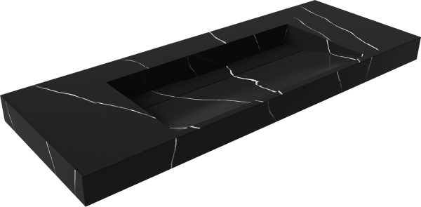 Раковина Armadi Art Flat Nero Marquina 120 с кронштейнами