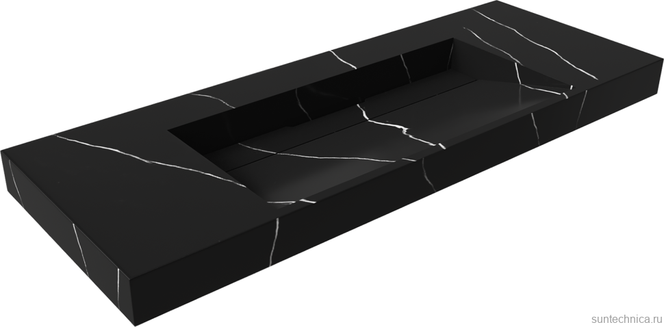 Раковина Armadi Art Flat Nero Marquina 120 с кронштейнами