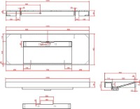 Раковина Armadi Art Flat Nero Marquina 120 с кронштейнами