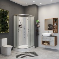 Душевая кабина Niagara Classic NG-3312-14RBKG 120х80 см, без крыши, с гидромассажем