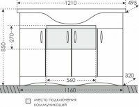 Мебель для ванной комнаты СаНта Верона 120 напольная