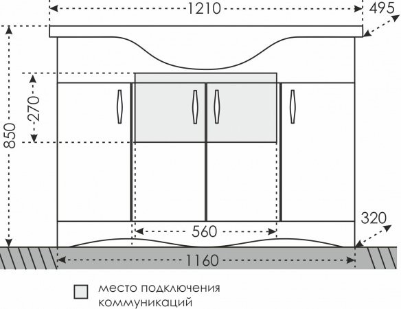 Мебель для ванной комнаты СаНта Верона 120 напольная