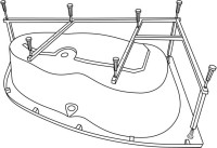 Акриловая ванна Excellent Kameleon L 170x110 см, угловая, левая, пристенная, белая, асимметричная, с каркасом