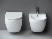 Комплект Унитаз подвесной Ceramicanova Metropol CN4002 безободковый, с микролифтом + Инсталляция Envision CN1001M + Кнопка Round, матовый хром