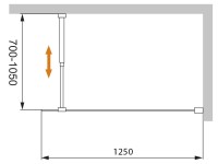 Душевая перегородка Cezares Liberta -L-1-125-C-NERO