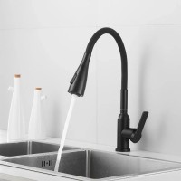 Смеситель для кухни Shevanik S843H-3 с гибким изливом, черный