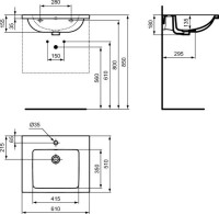 Мебельная раковина Ideal Standard I Life B T460558 60 серый