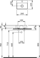 Раковина маленькая в туалет Berges Small 30x24 глянцевый белый