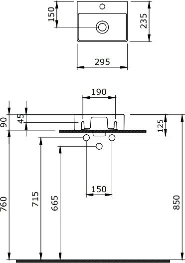 Раковина маленькая в туалет Berges Small 30x24 глянцевый белый