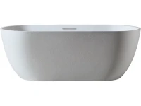 Ванна из искусственного камня AltroBagno Bruna 090201 170x75 см, отдельностоящая, матовая белая, овальная, на ножках, с донным клапаном, с подголовником