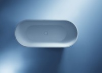 Ванна из искусственного камня AltroBagno Bruna 090201 170x75 см, отдельностоящая, матовая белая, овальная, на ножках, с донным клапаном, с подголовником