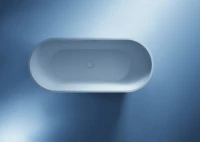 Ванна из искусственного камня AltroBagno Bruna 090201 170x75 см, отдельностоящая, матовая белая, овальная, на ножках, с донным клапаном, с подголовником