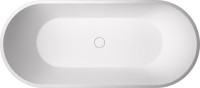 Ванна из искусственного камня AltroBagno Bruna 090201 170x75 см, отдельностоящая, матовая белая, овальная, на ножках, с донным клапаном, с подголовником