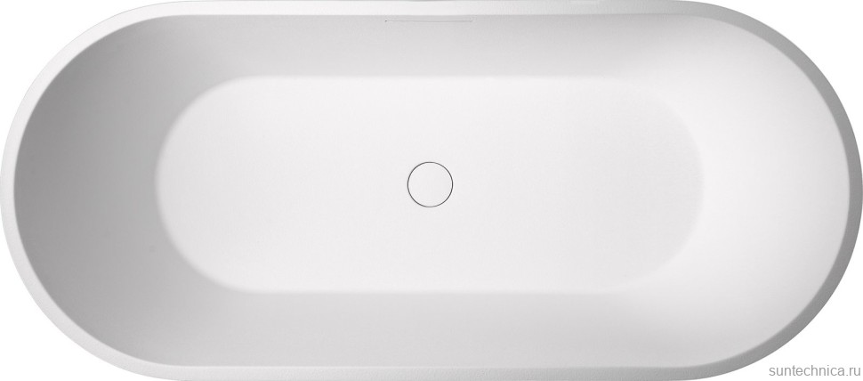 Ванна из искусственного камня AltroBagno Bruna 090201 170x75 см, отдельностоящая, матовая белая, овальная, на ножках, с донным клапаном, с подголовником