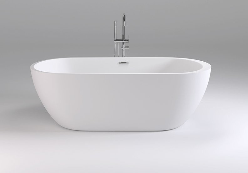 Акриловая ванна Black&White Swan SB105 170x80 см, отдельностоящая, белая, овальная, с каркасом, со сливом-переливом, с донным клапаном