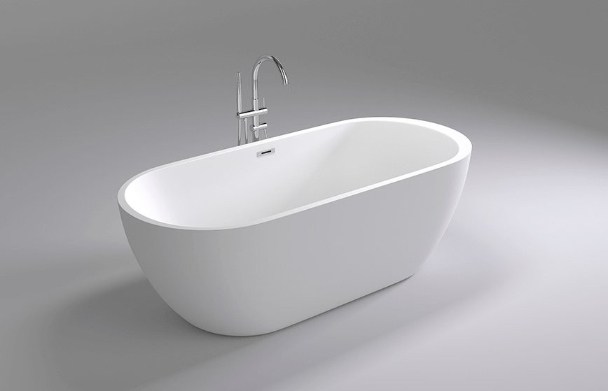 Акриловая ванна Black&White Swan SB105 170x80 см, отдельностоящая, белая, овальная, с каркасом, со сливом-переливом, с донным клапаном