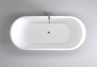 Акриловая ванна Black&White Swan SB105 170x80 см, отдельностоящая, белая, овальная, с каркасом, со сливом-переливом, с донным клапаном