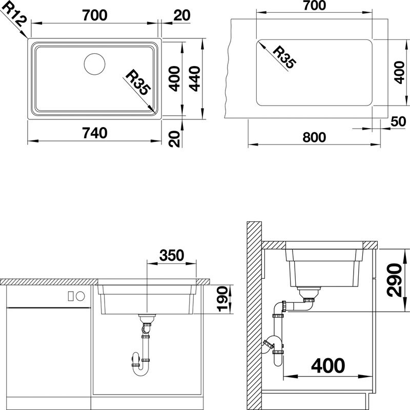 Комплект Мойка Blanco Etagon 700-U + Измельчитель Franke