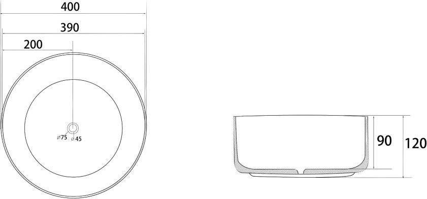 Накладная раковина Abber Bequem AC2109 белая