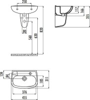 Раковина подвесная Creavit Trend TP030-00CB00E-0000 46 глянцевая белая