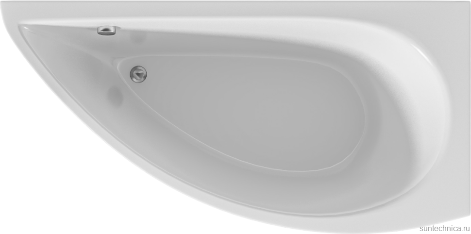 Акриловая ванна 1MarKa Piccolo R 150x75 см, угловая, правая, пристенная, белая, асимметричная, с каркасом