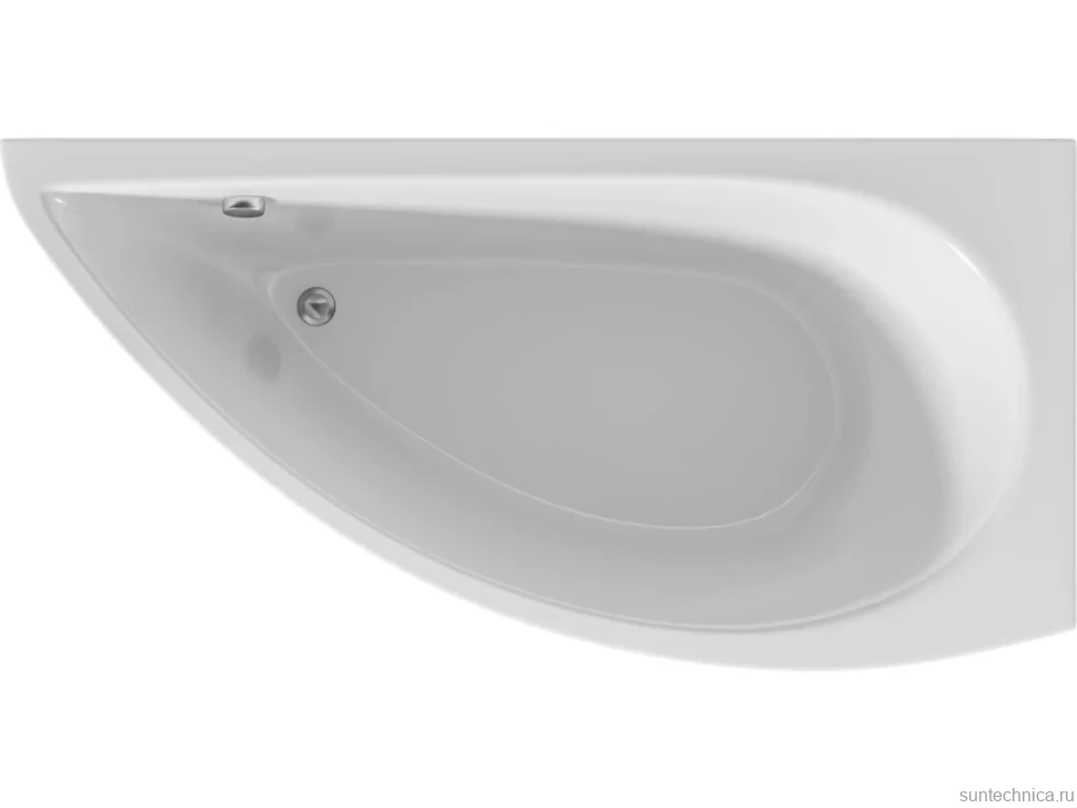 Акриловая ванна 1MarKa Piccolo R 150x75 см, угловая, правая, пристенная, белая, асимметричная, с каркасом