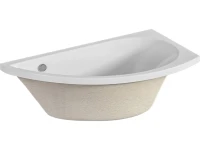 Акриловая ванна 1MarKa Piccolo R 150x75 см, угловая, правая, пристенная, белая, асимметричная, с каркасом