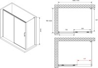 Душевой уголок Abber Komfort AG93170B-S102B 170x100, профиль черный, стекло прозрачное
