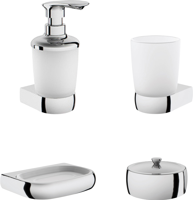 Набор Мыльница AM.PM Sensation A3034200 + Дозатор A3036900 + Стакан A3034300 + Контейнер A3021000