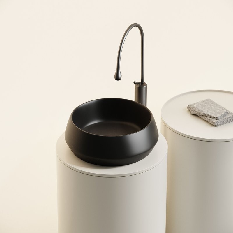 Раковина накладная Ceramicanova Maya круглая 40 см цвет черный матовый CN12004MB