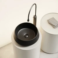 Раковина накладная Ceramicanova Maya круглая 40 см цвет черный матовый CN12004MB