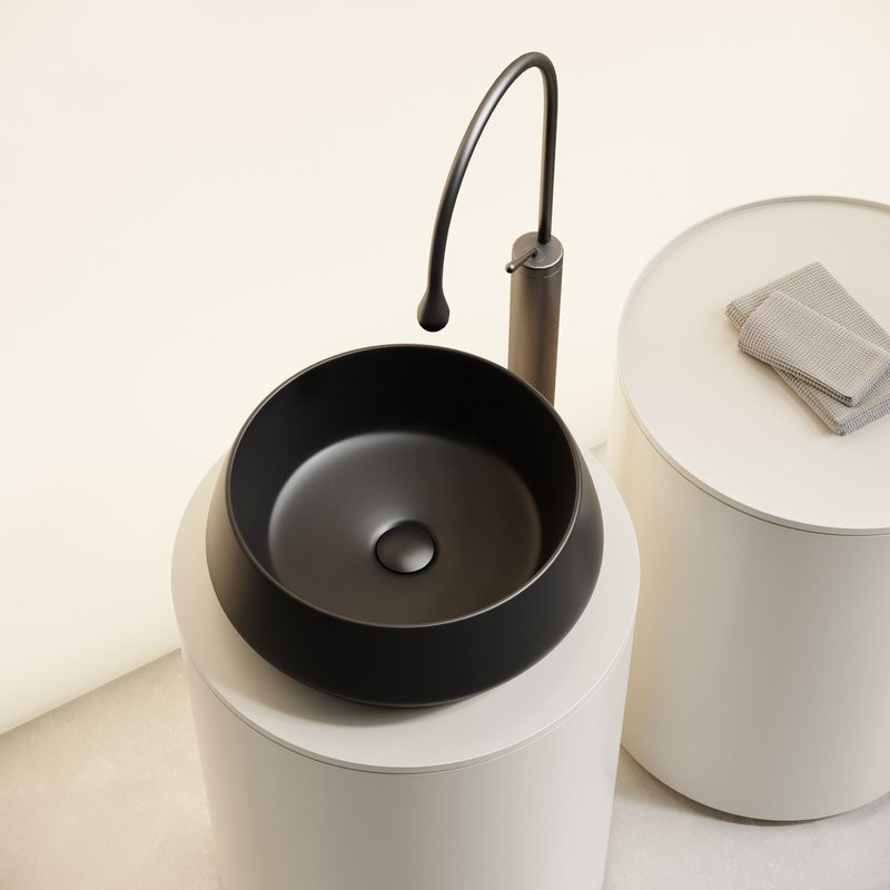 Раковина накладная Ceramicanova Maya круглая 40 см цвет черный матовый CN12004MB