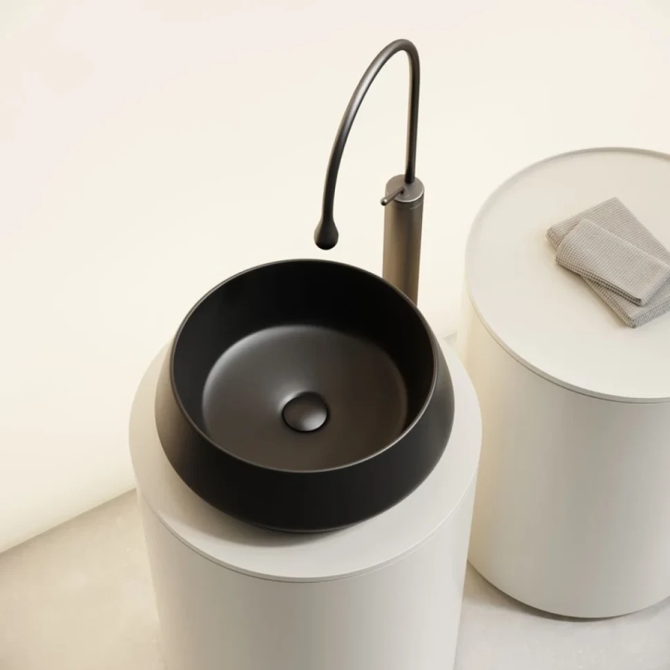 Раковина накладная Ceramicanova Maya круглая 40 см цвет черный матовый CN12004MB