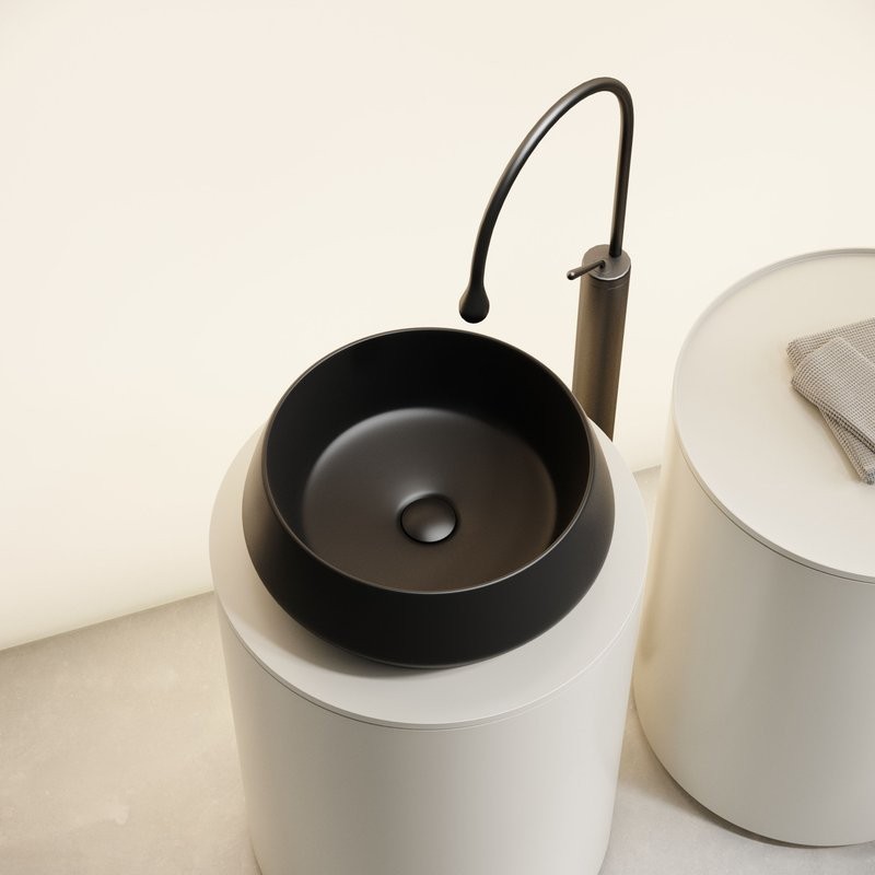 Раковина накладная Ceramicanova Maya круглая 40 см цвет черный матовый CN12004MB