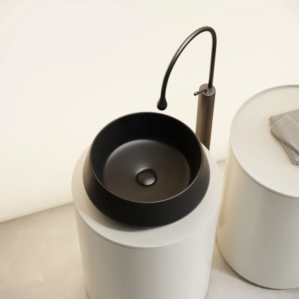 Раковина накладная Ceramicanova Maya круглая 40 см цвет черный матовый CN12004MB