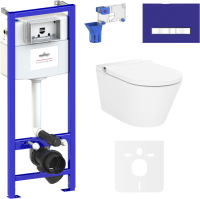 Комплект Lavinia Boho Унитаз подвесной Smart V-Clean 3359102R с микролифтом + Инсталляция RelFix 38010010 + Кнопка RelFix 3805005V + Дозатор RelFix 38040010