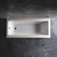 Акриловая ванна AM.PM Gem 170x75 см, пристенная, белая, с каркасом