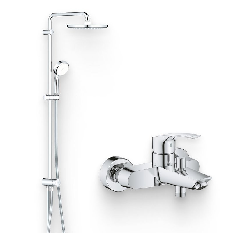 Душевой комплект Смеситель Grohe Eurosmart 33300003 + Стойка Tempesta Cosmopolitan System 250 26675000