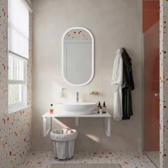 Мебель для ванной DIWO Элиста 100 белый мрамор, с раковиной Самара 0116