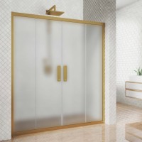 Душевая дверь в нишу Kubele DE019 D4-MAT-BR 145 см, профиль бронза