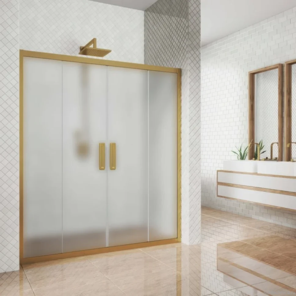 Душевая дверь в нишу Kubele DE019 D4-MAT-BR 145 см, профиль бронза