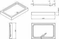 Душевой уголок Esbano ESR-7180B 120х80 см, профиль черный, стекло прозрачное