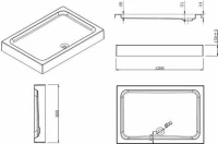 Душевой уголок Esbano ESR-7180B 120х80 см, профиль черный, стекло прозрачное