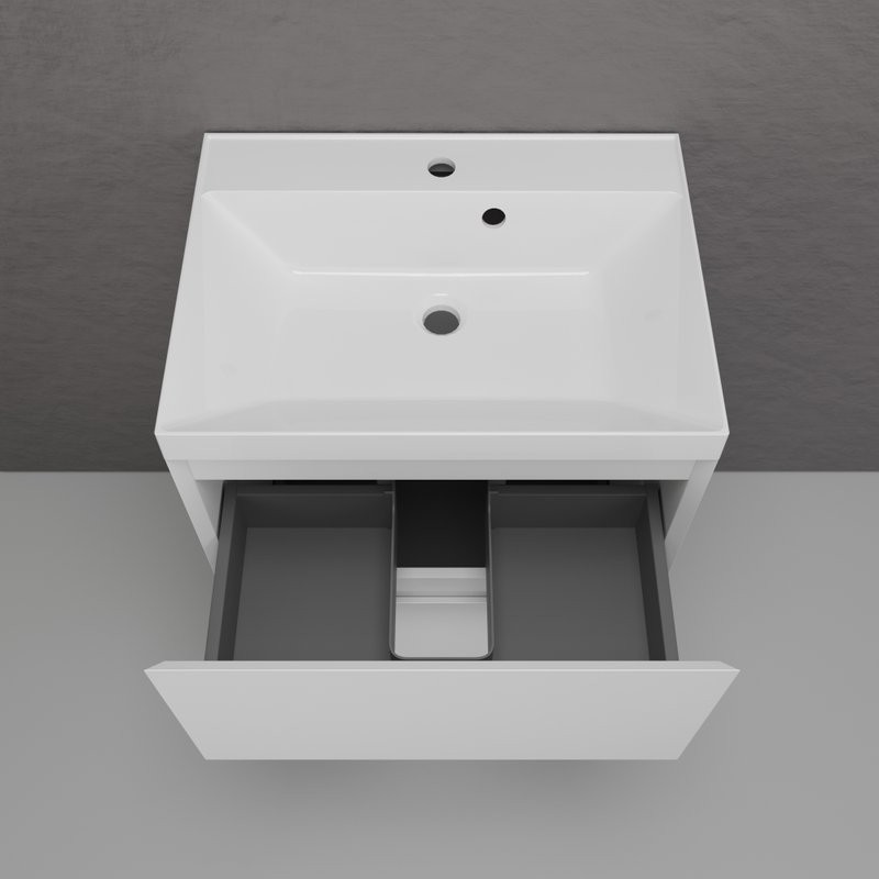 Тумба с раковиной Style Line Манхэттен 60 напольная, белая, раковина Andrea Classic 60