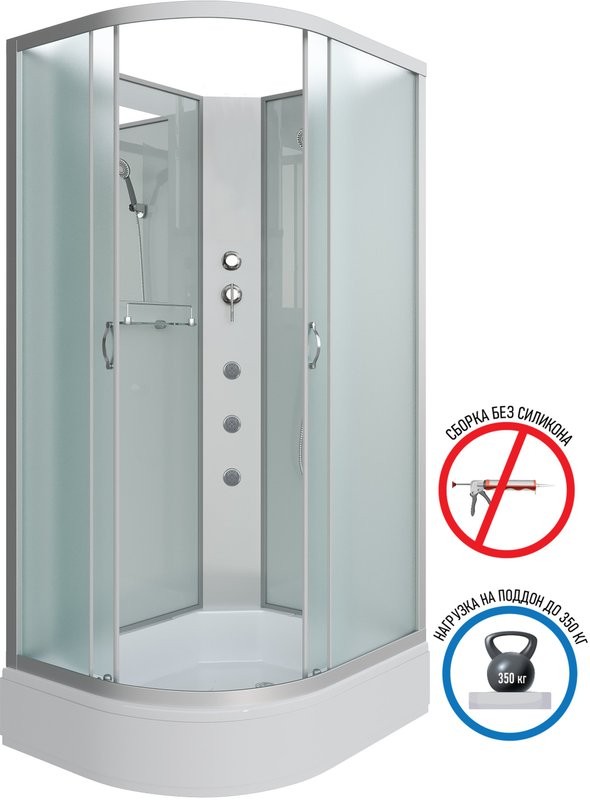 Душевая кабина Niagara Classic NG-33194-14RBKG 110х90 см, без крыши, с гидромассажем