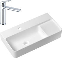 Комплект Накладная раковина Lavinia Boho Bathroom Sink Slim 33311011 + Смеситель Wellsee ICON! for life 182301000 хром